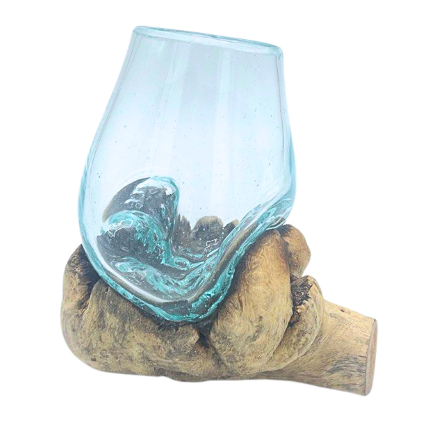 Geschmolzenes Glas auf Holz - Selten - Groß