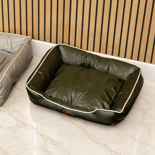 Cama PAW – Pequeña, verde caqui – 60 × 50 × 15 cm