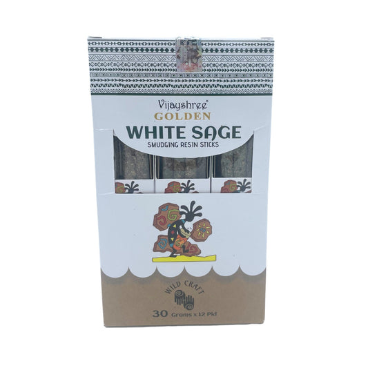 Golden White Sage Räucherstäbchen aus Harz, 30 g (6 Stück)