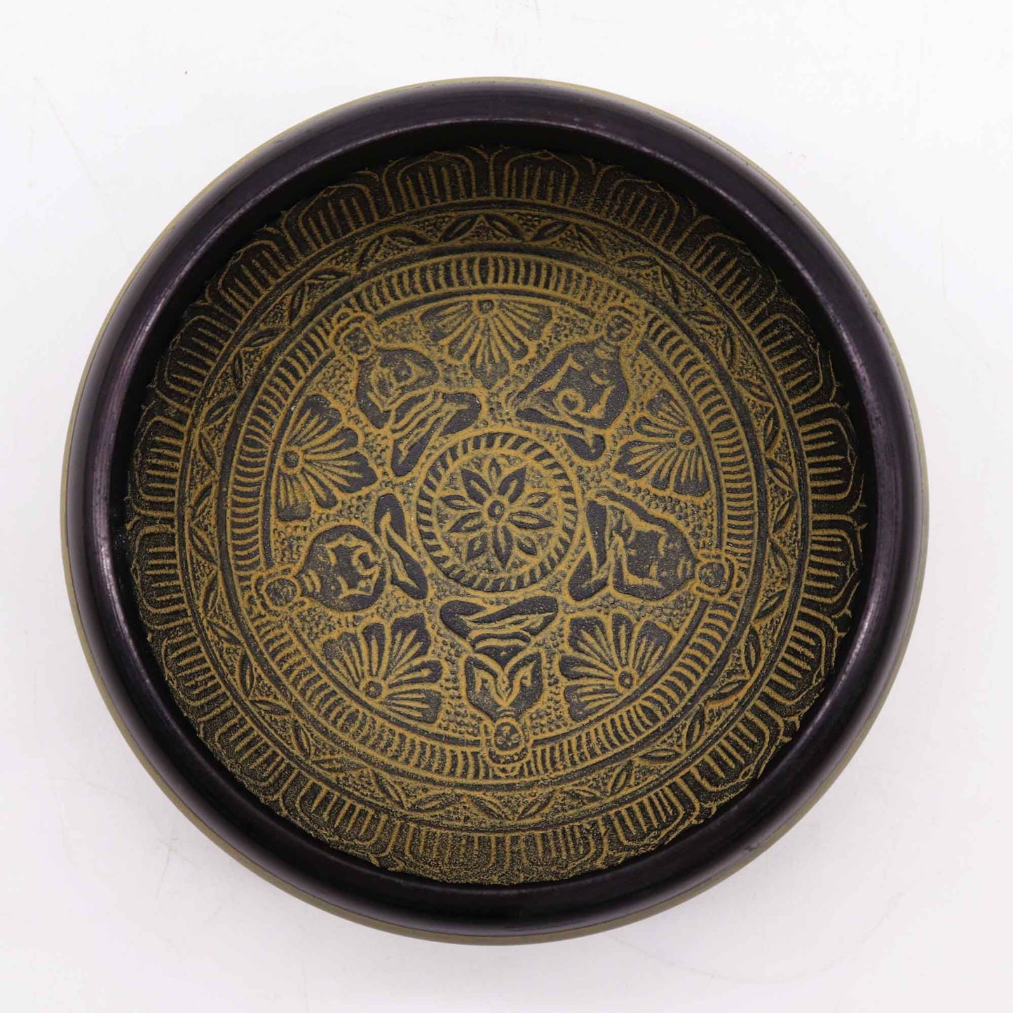 Tibetische Klangschale Earth Powder – Mantra Fünf Buddha – 16 cm