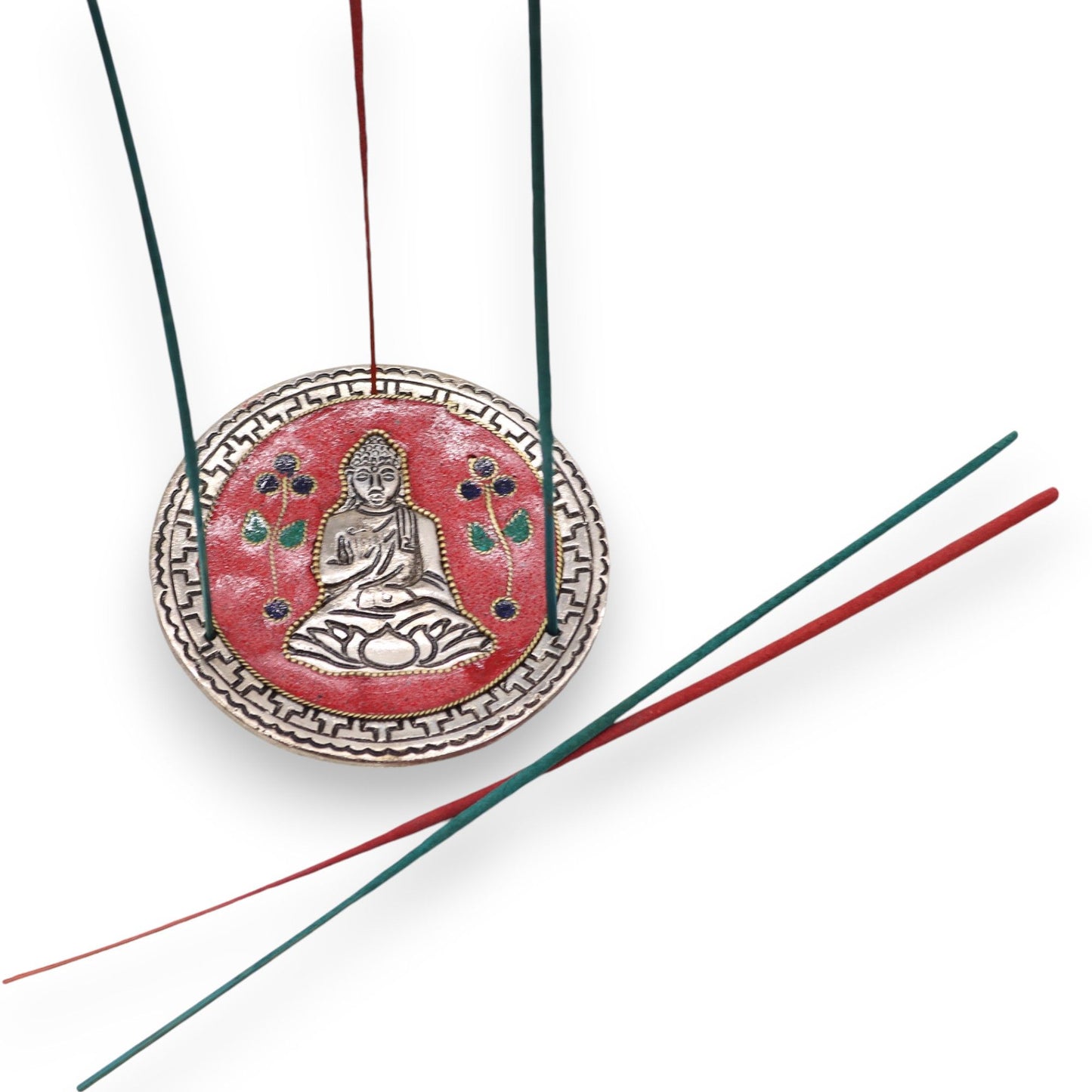 Porte-encens décoratif Bouddha rouge 10 cm