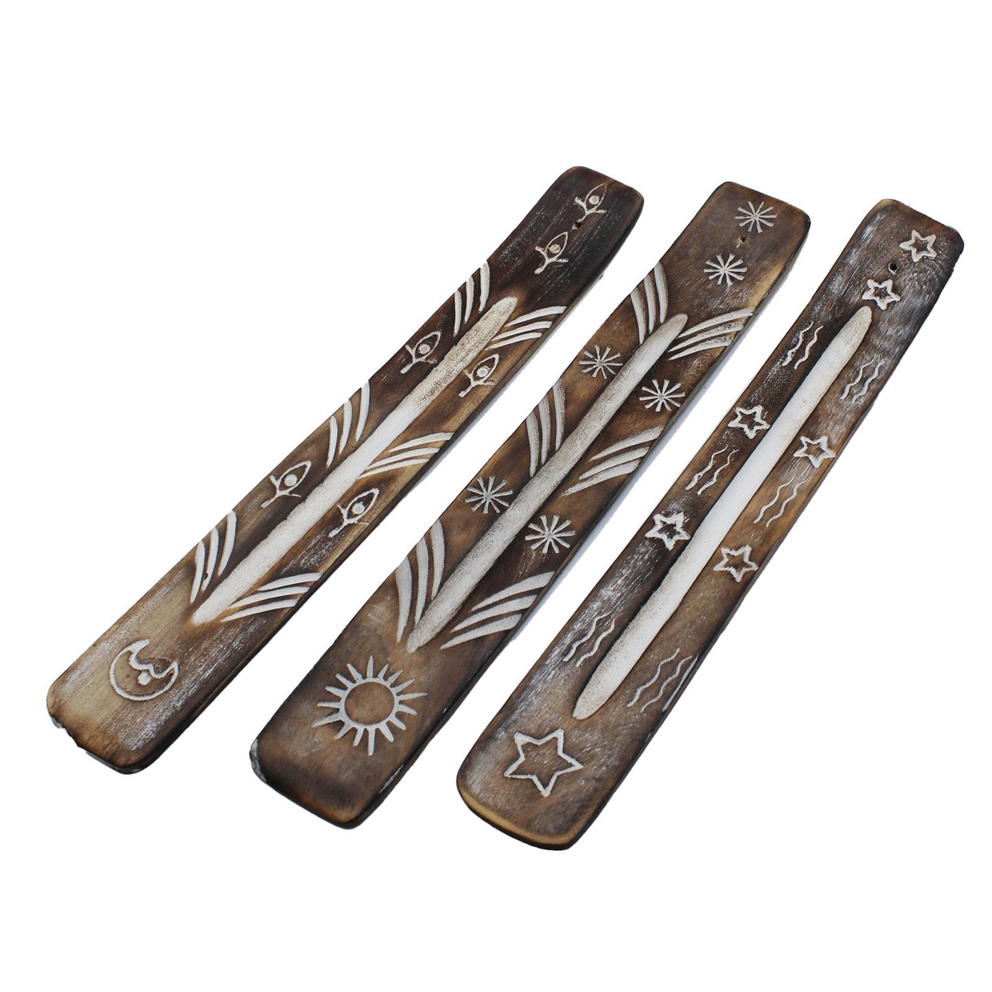 3 x Porte-encens finition blanche - Simple
