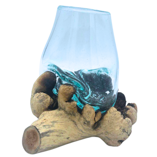 Geschmolzenes Glas auf Holz - Selten - Groß