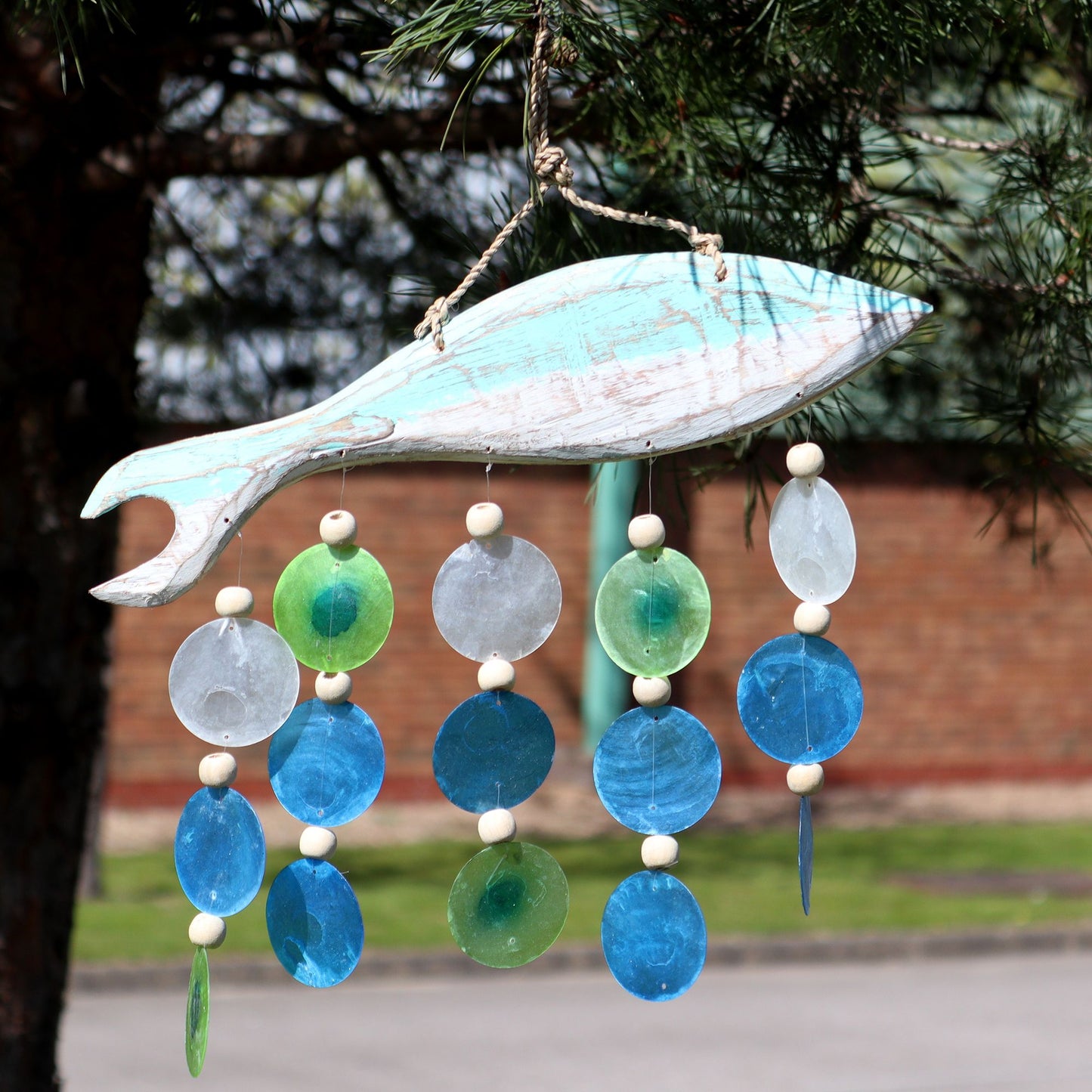 Sculpture de poisson en Aqua et Drop
