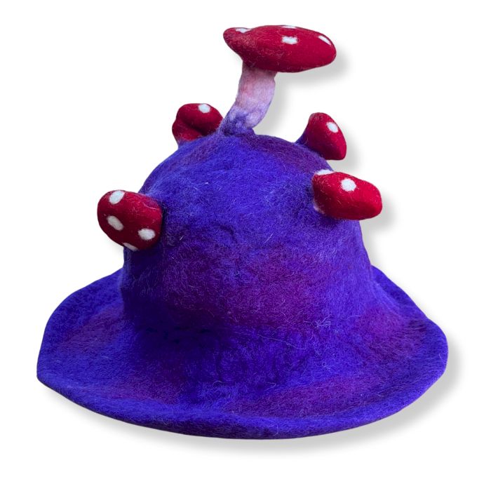 Sombrero de hongo de fieltro - Violeta intenso