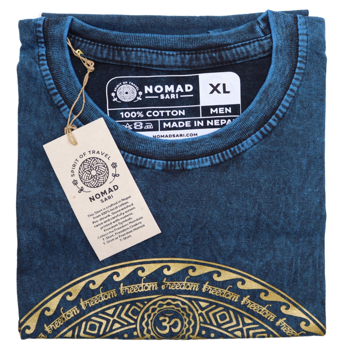 Nomad Sari Kleines T-Shirt – Chakra – Blau