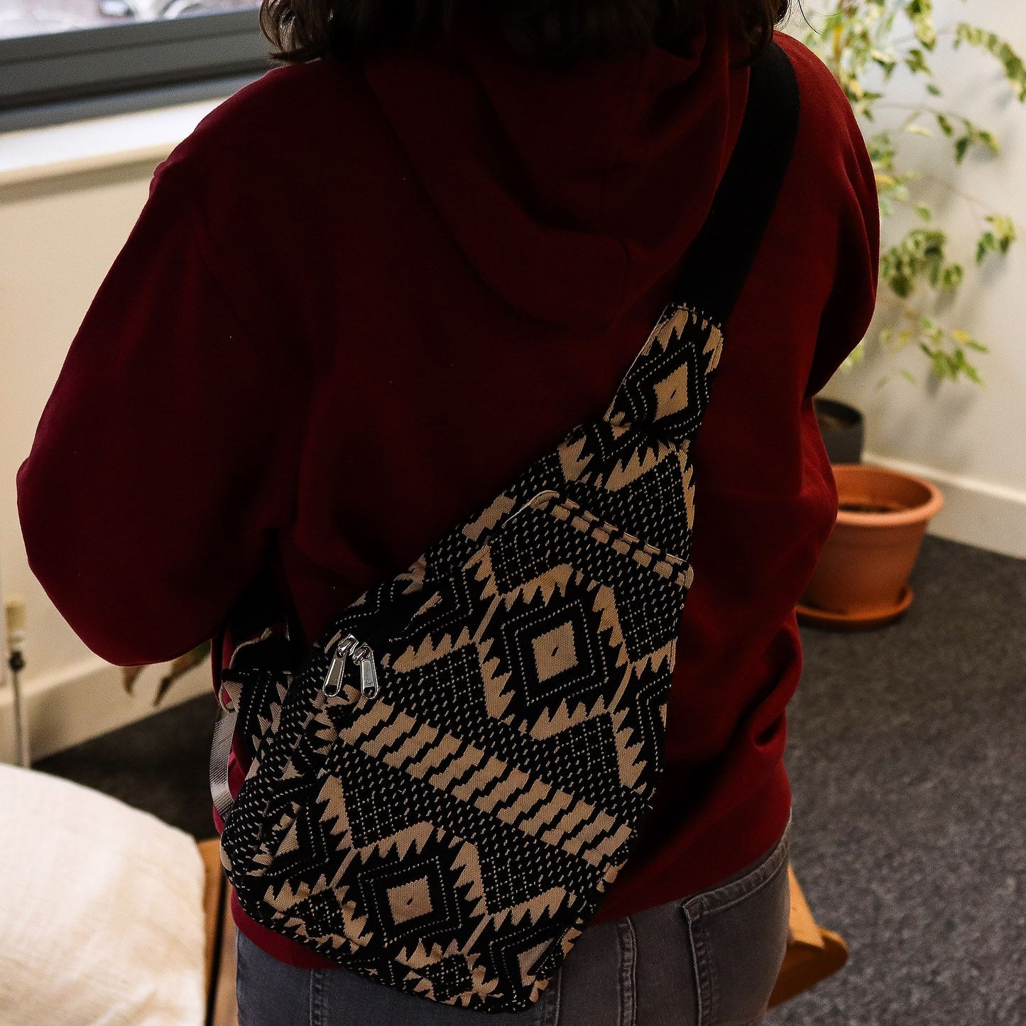 Bolsas Jacquard Naturales - Telar del Desierto - Bolsa Cruzada