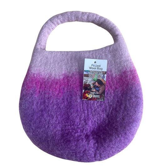 Bolso de abejas de fieltro al agua - Un asa con imán - Tonos lavanda