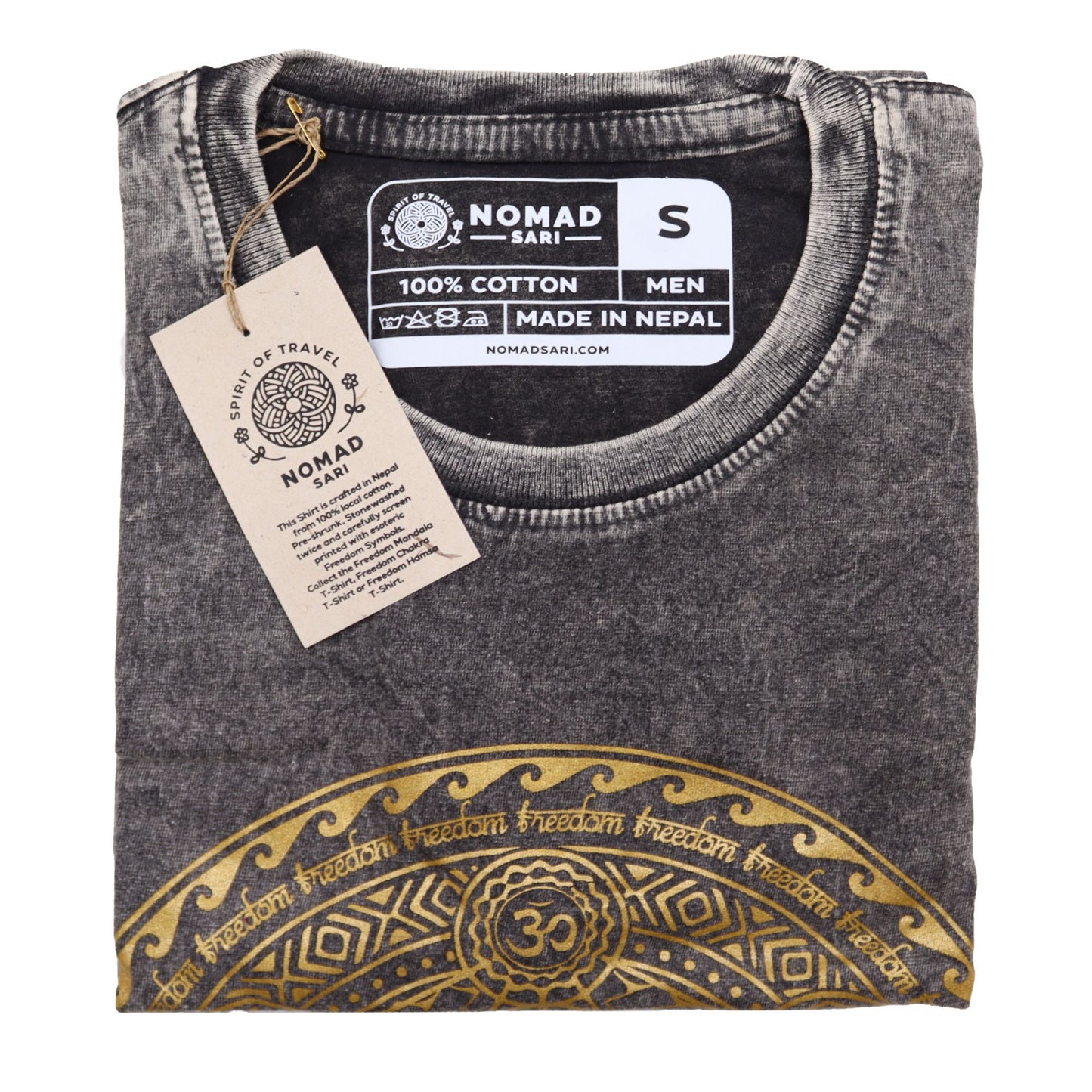 Nomad Sari Kleines T-Shirt – Chakra – Dunkelgrau