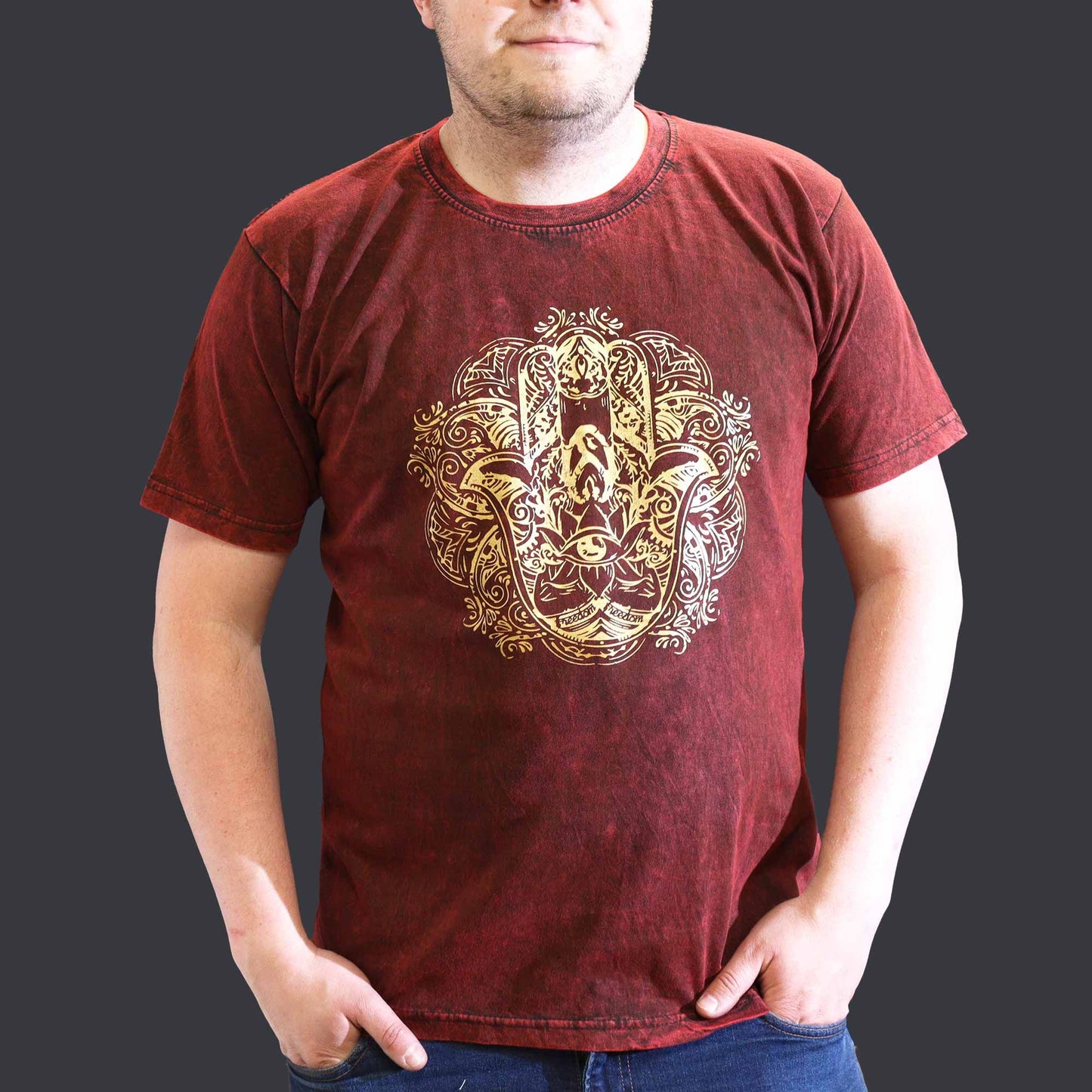 Nomad Sari Kleines T-Shirt – Hamsa – Kastanienbraun