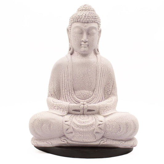 Meditación Buda Lámpara Lavanda Crackle - Soporte Oval