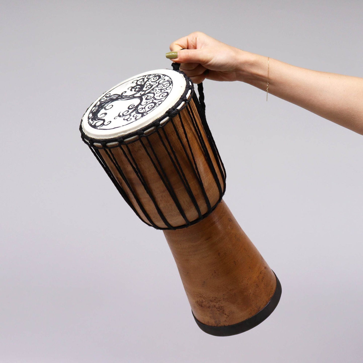 Djembé fait main avec table large - 40 cm