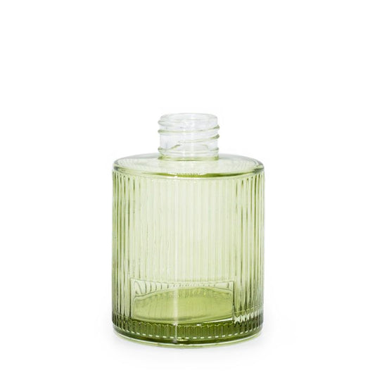 Flacon diffuseur rond nervuré de 150 ml - Vert fumée