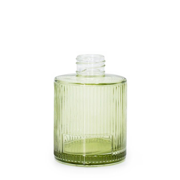 Flacon diffuseur rond nervuré de 150 ml - Vert fumée