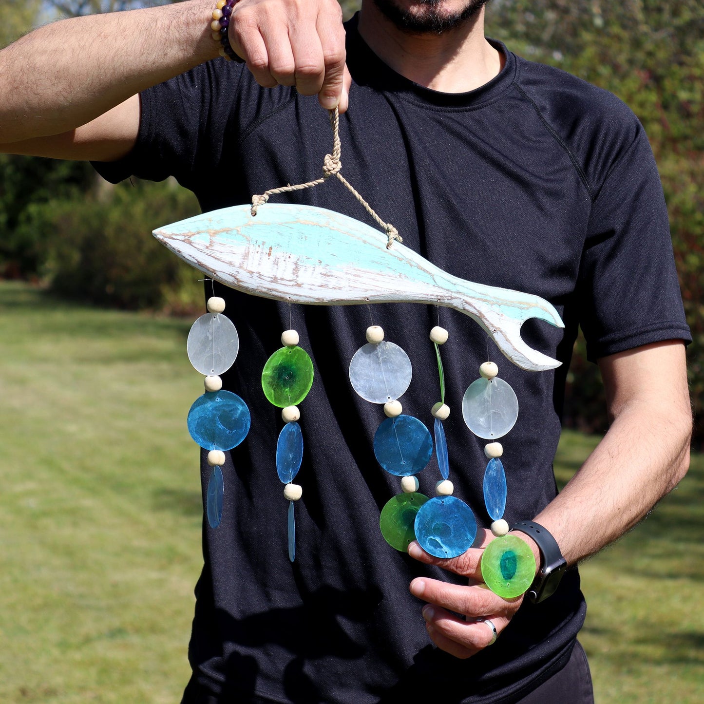 Sculpture de poisson en Aqua et Drop