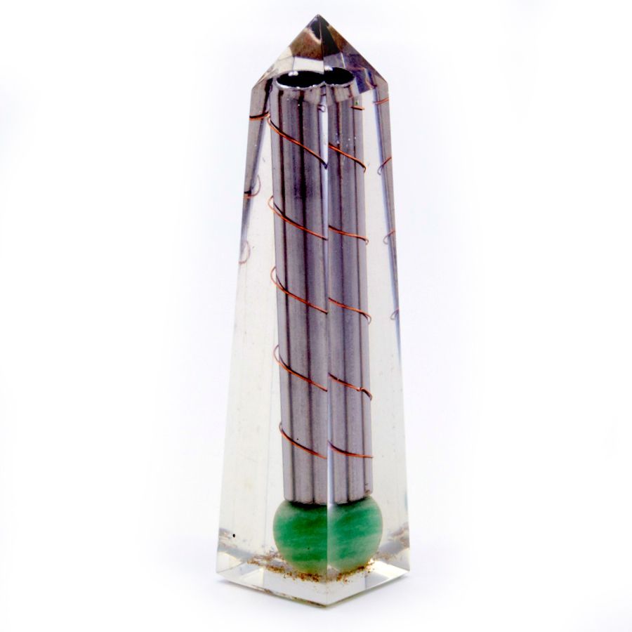 Grüner Aventurin-Obelisk-Orgonit - 110x30 mm