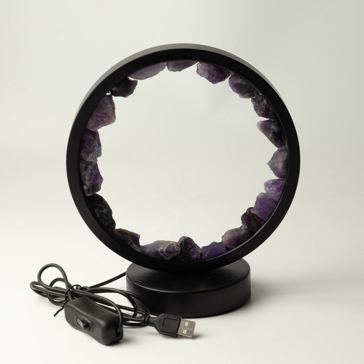 Lámpara Halo de Piedras Preciosas - Espíritu Zen - Amatista