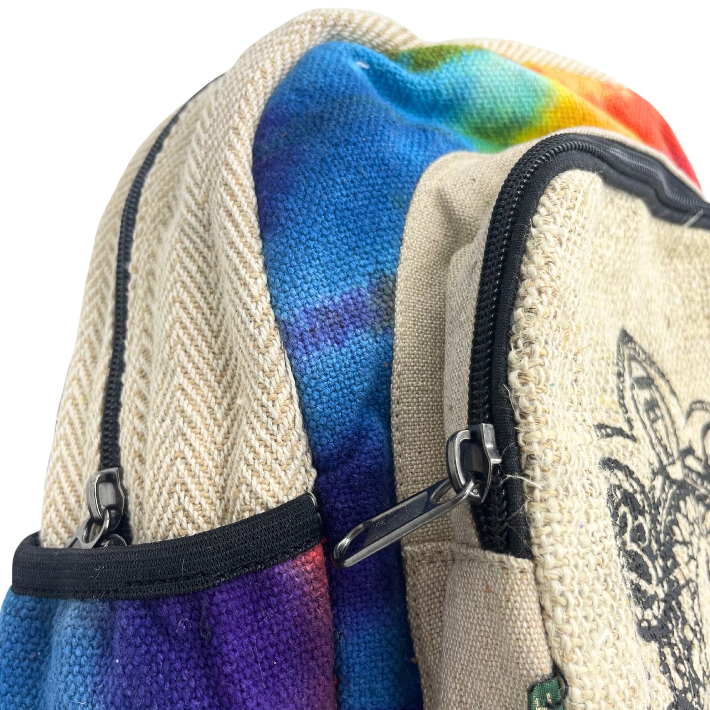 Mittlerer Rucksack aus Batik-Hanf – 7 Chakren
