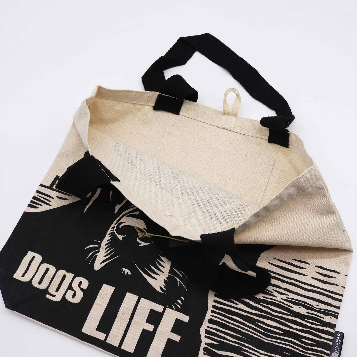 Kultige Basic-Tragetasche – It's a Dog's Life – Weiß 10 oz (36 x 43 x 10 cm)