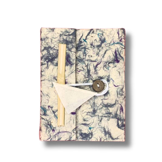 Cuaderno Grande Lokta - Algodón Azul Mixto - incluye marcapáginas