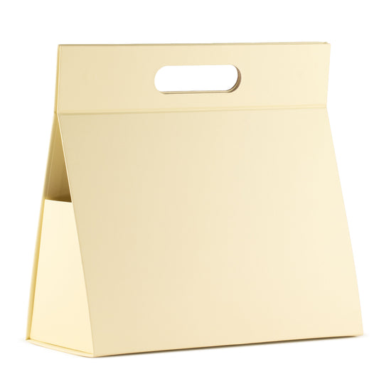 Caja de regalo aplanada - Caja de mano grande (28x12.5x26cm) - Marfil