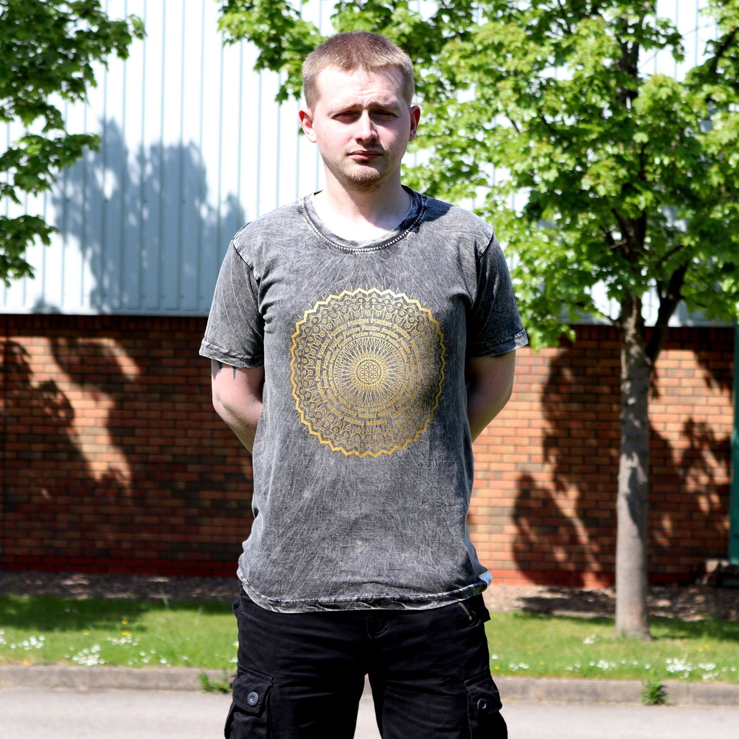 T-shirt Nomad Sari Large - Mandala - Gris foncé