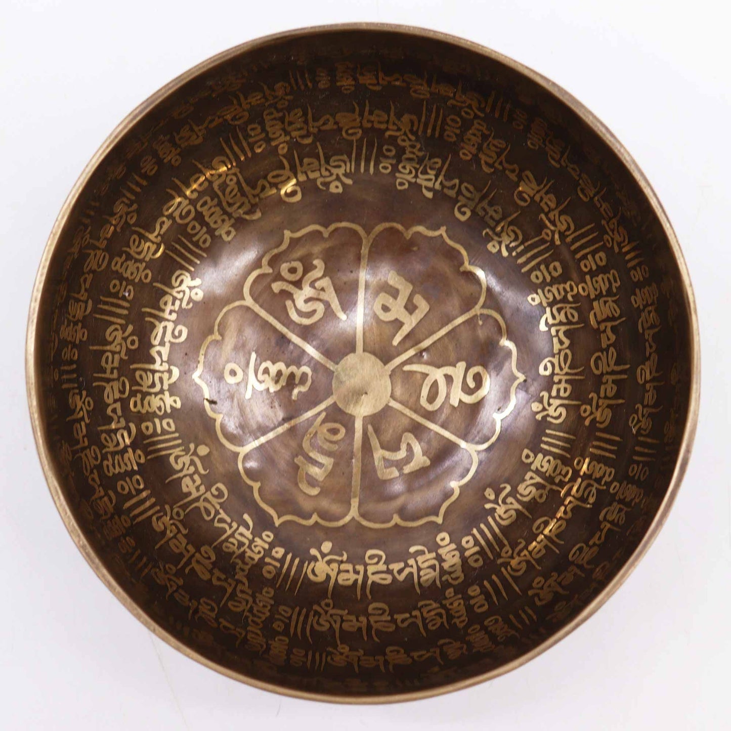 Bol chantant tibétain gravé - 16 cm - Mantra