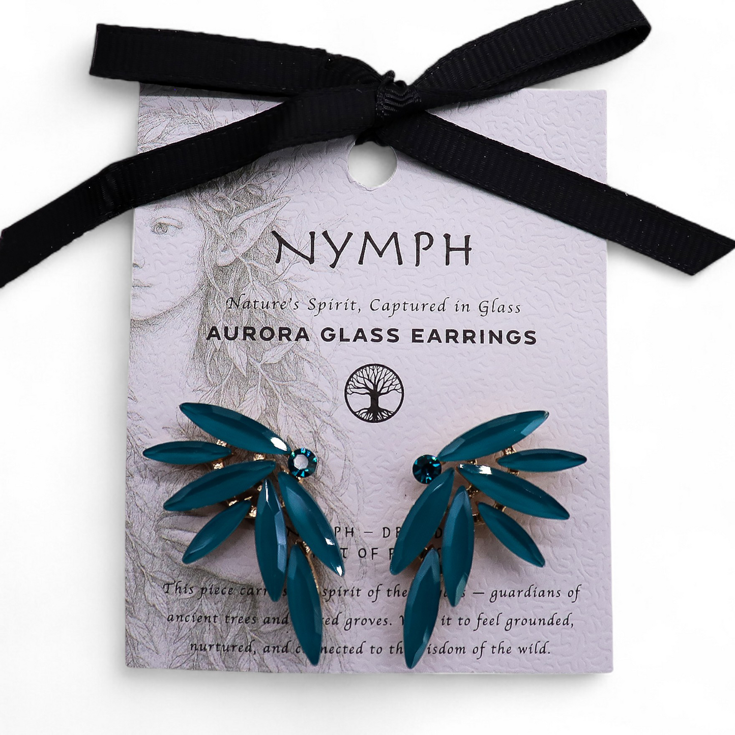 Verde azulado - Vidrio vintage - Hadas - Pendientes