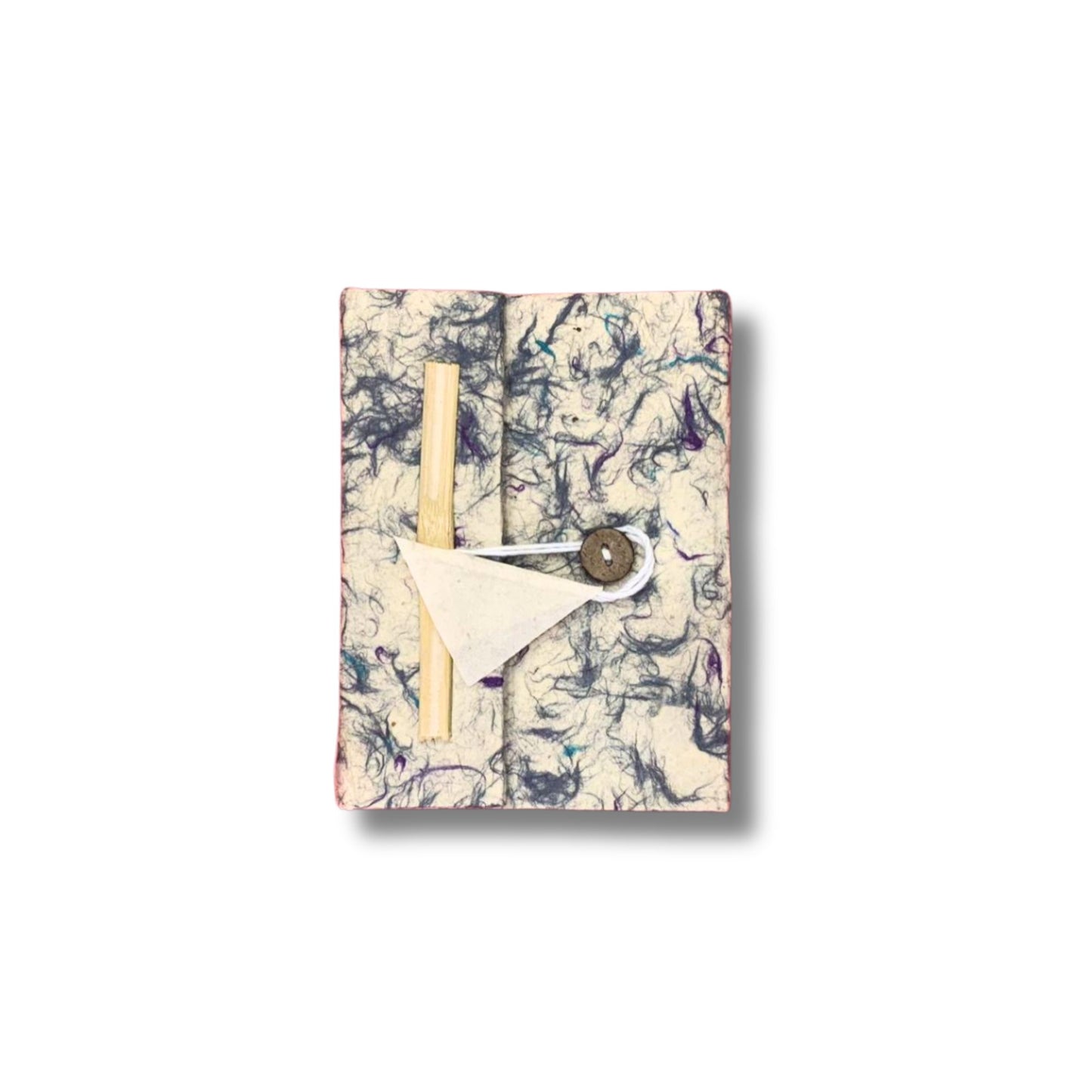 Mini-Lokta-Notizbuch – blaues Baumwoll-Lokta, 40 Blatt