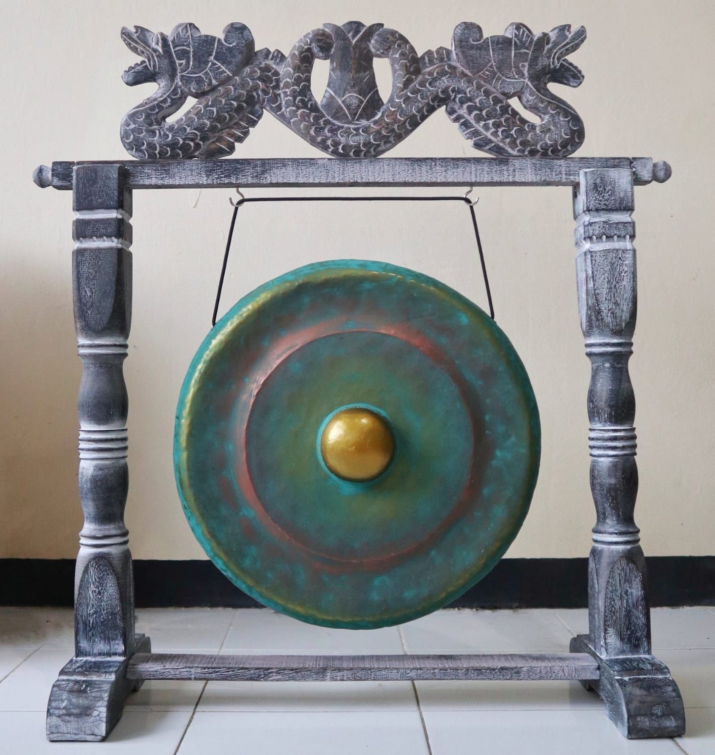 Petit Gong de Méditation avec Support - 25 cm - Vert