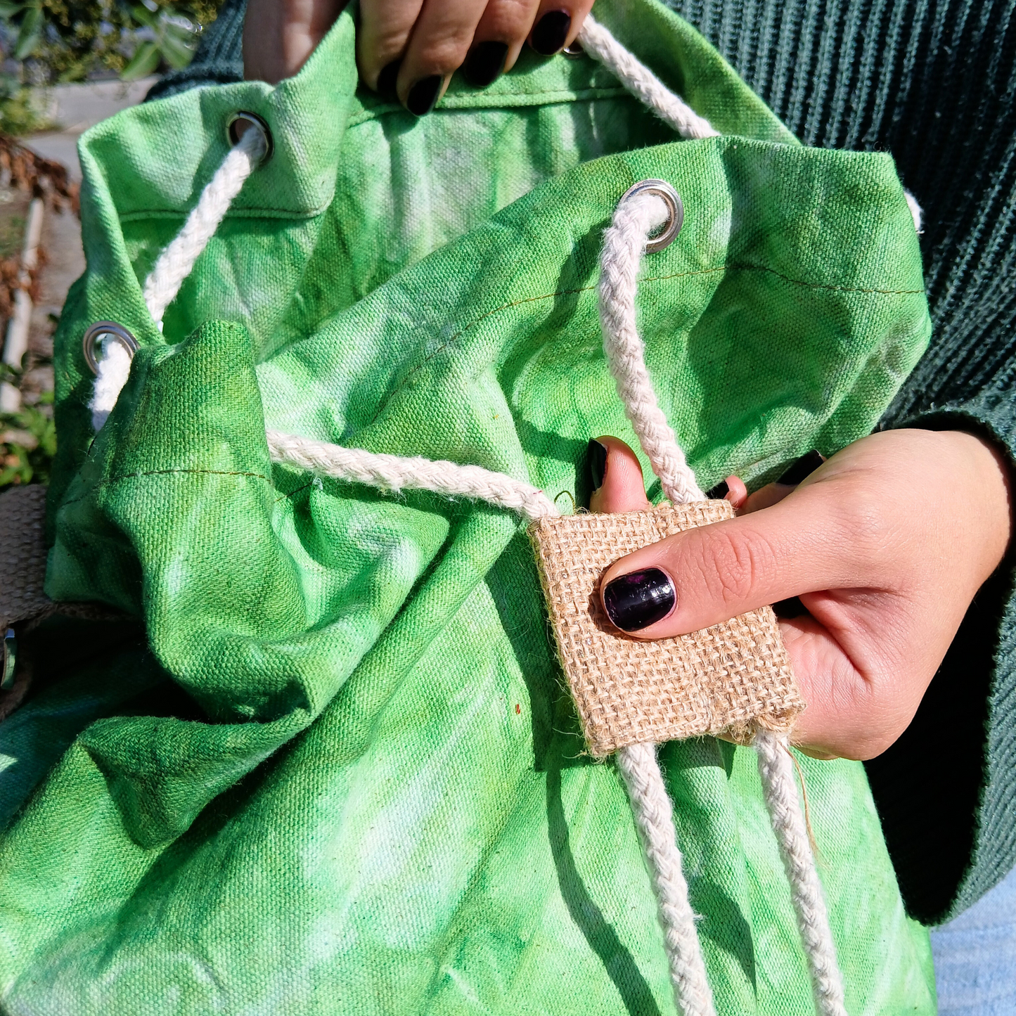 100 % natürlicher Rucksack – Green Wash-Effekt – Baum des Lebens