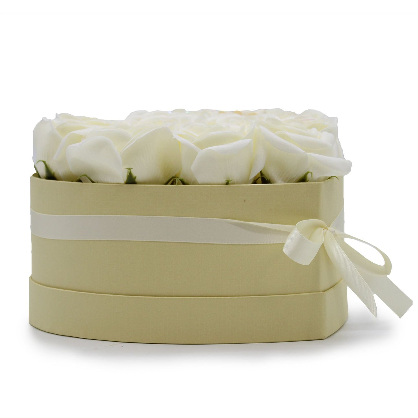Caja de Regalo - Flor de Jabón 13 Rosas Crema - corazon