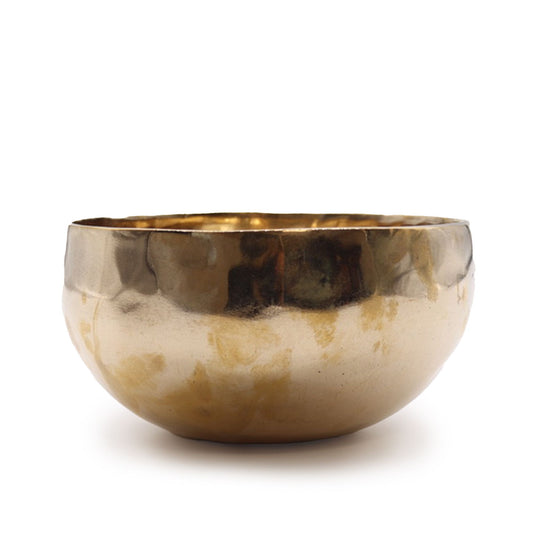 Grand bol chantant tibétain en métal brillant, fait main (environ 850 g), 17 cm