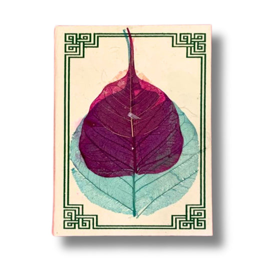 Cuaderno Mediano Lokta - Hoja de Bodhi (15 x 12 cm) - 45 hojas (surtidas)