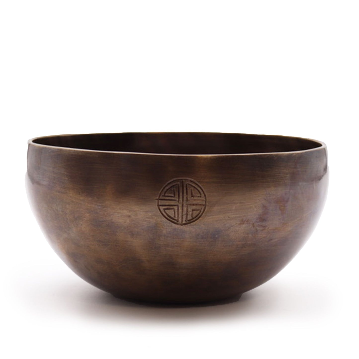 Große indische tibetische Klangschale mit Mondphasen (ca. 850 g) - 17 cm