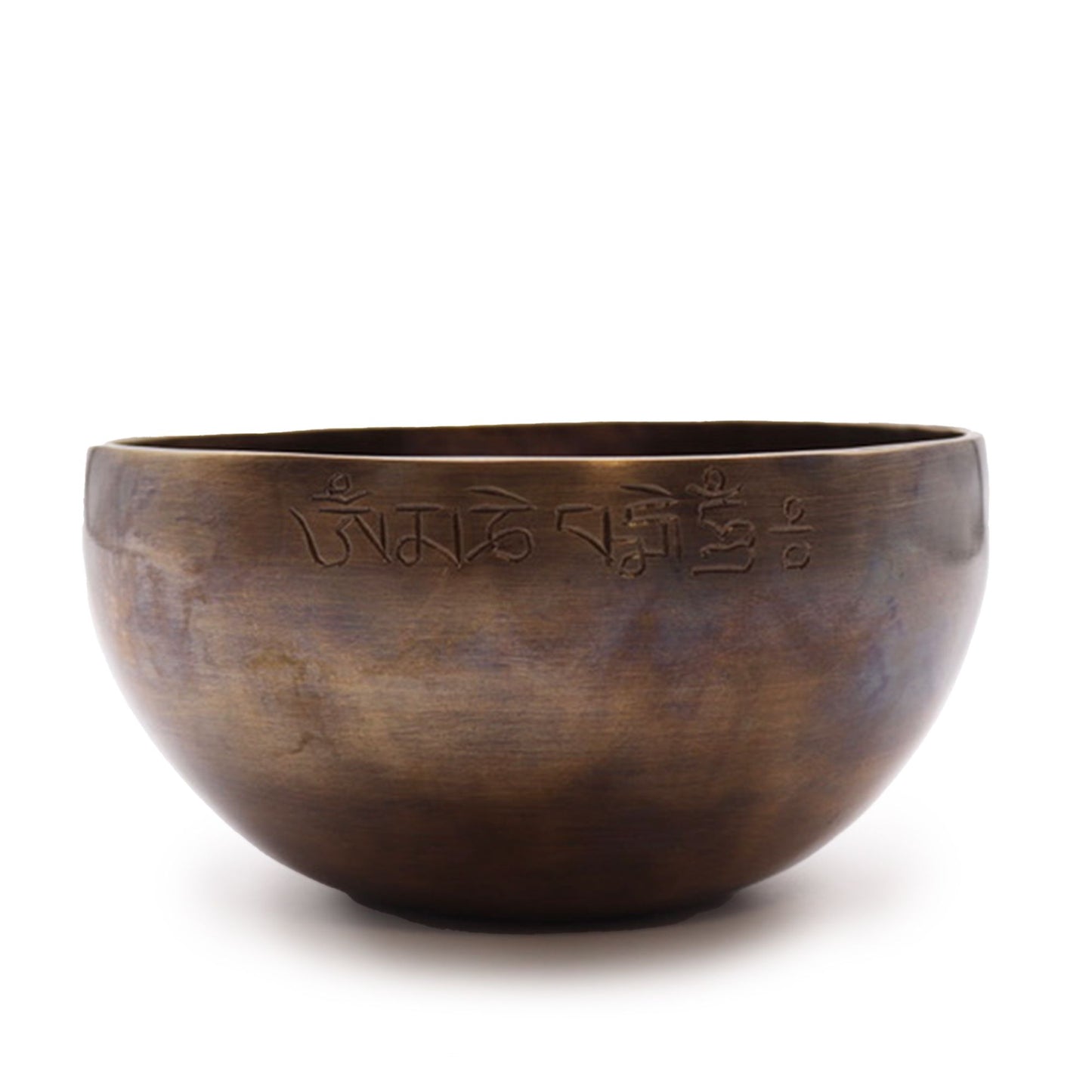 Große indische tibetische Klangschale mit Mondphasen (ca. 850 g) - 17 cm