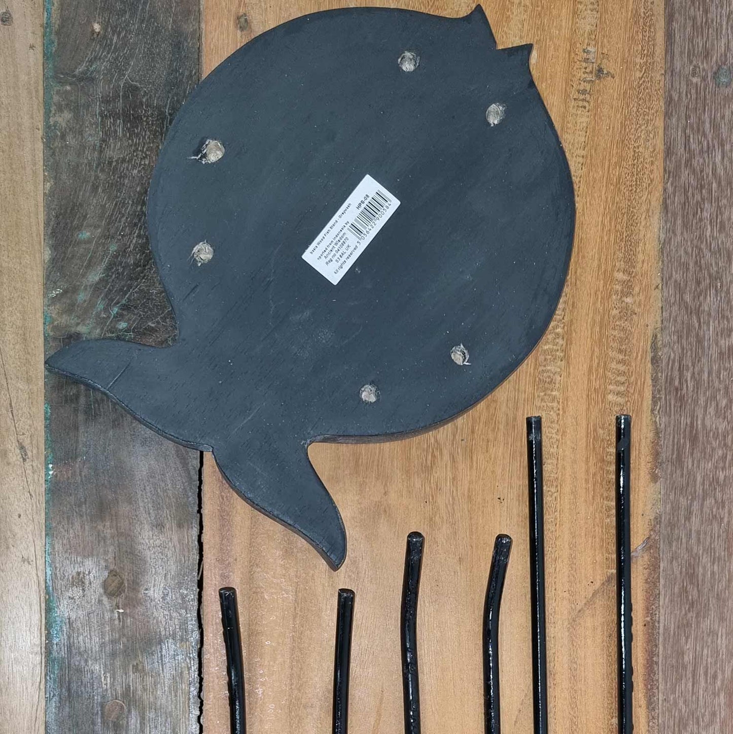 Albasia Pflanzenständer aus Holz – Terrakotta und schwarze Details