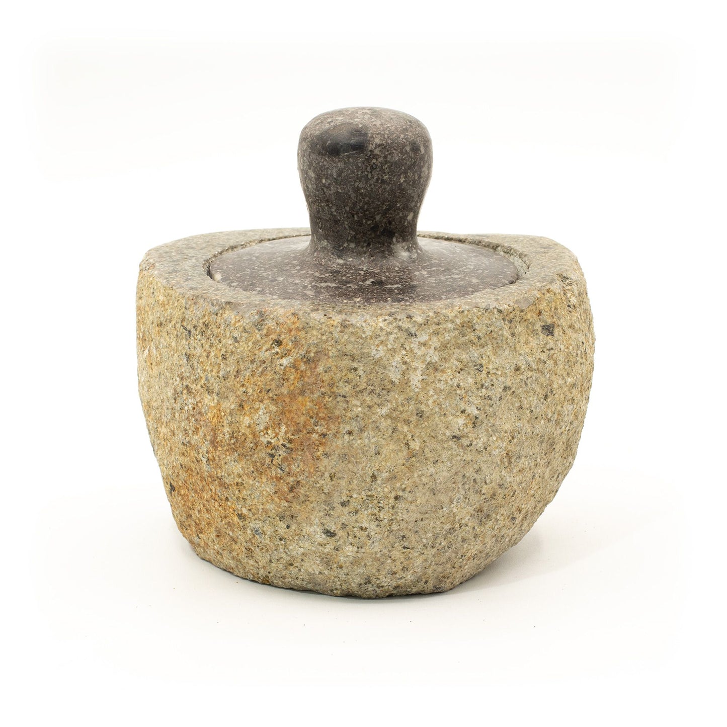 Wurzelgefäß mit Naturflussstein - Mittel (ca. 12x8 cm)