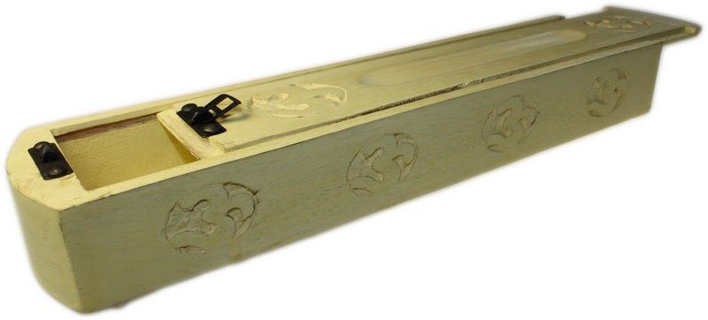 Boîte à encens en bois jaune