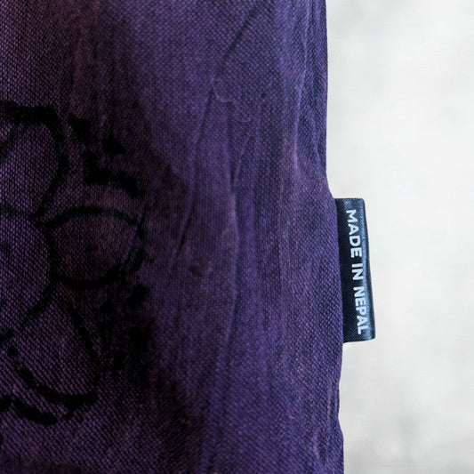 Nomaden-Sari – Pilzhose – Blockdruck-Designs – Orangetöne (105 x 127 cm) S/M