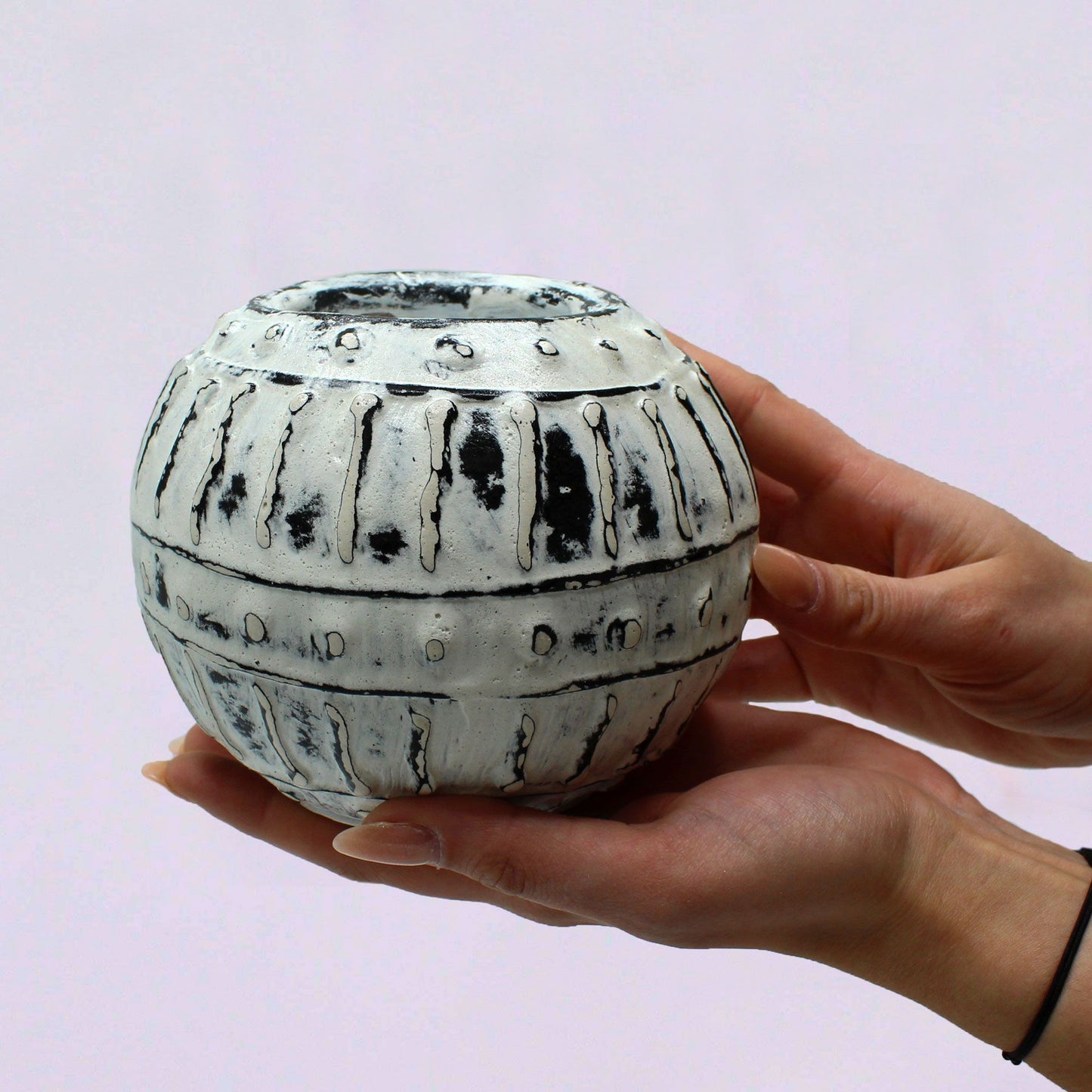 Griechischer Tonblasentopf - Creme 10cm