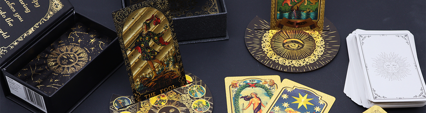 Set de cartas del tarot en caja de regalo rosa con lámina rubí - con folleto