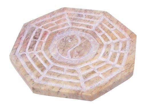 Bagua Speckstein Räucherstäbchenhalter 10cm