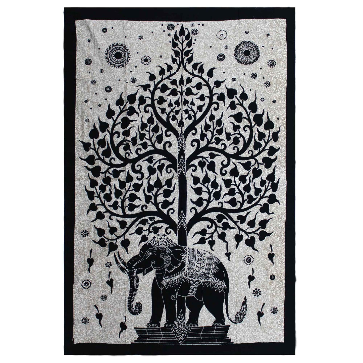 Couette simple en coton + tapisserie murale - Singe - Arbre éléphant