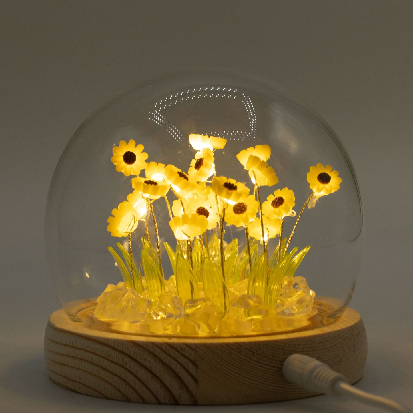Gartenkuppel Floral Glow – 20 Sonnenblumen – USB-LED