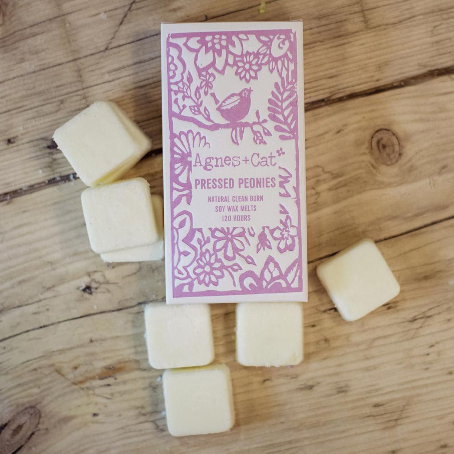 Agnes + Cat Caja de 8 pastillas de cera derretibles - Peonías prensadas