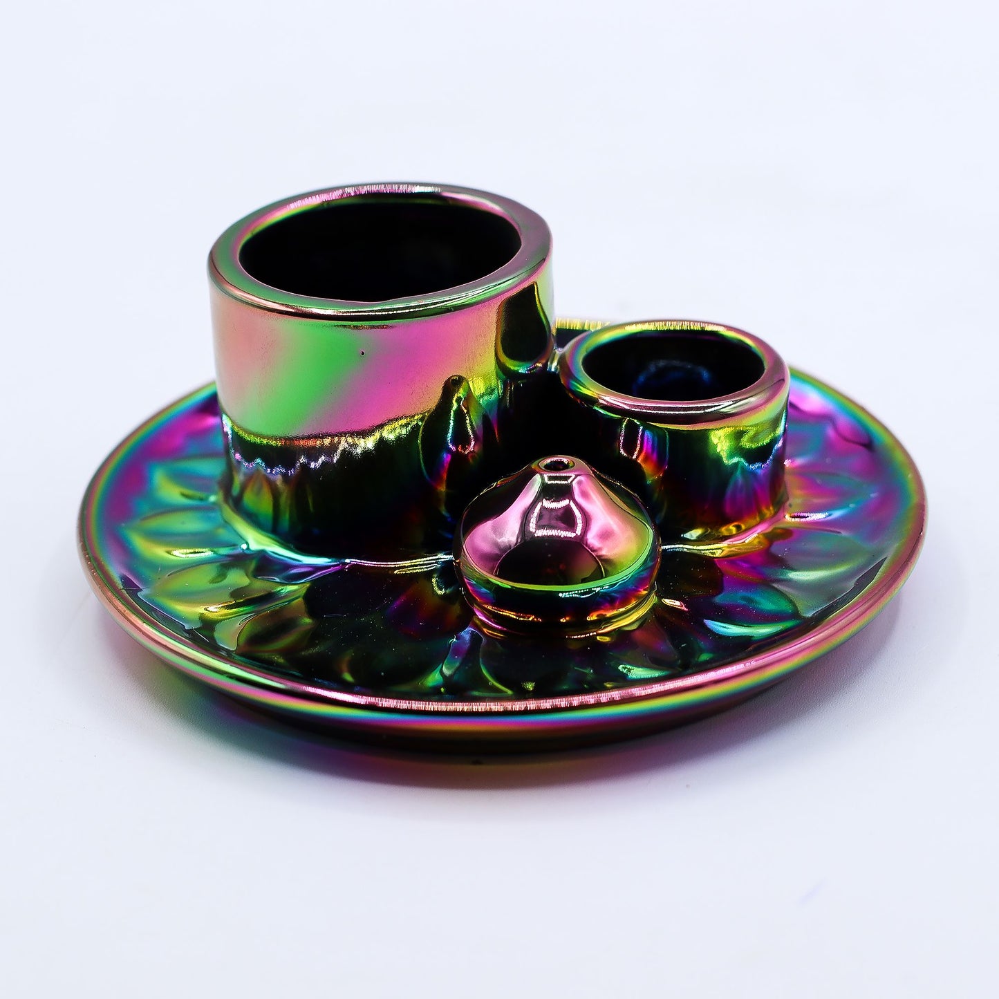 Palo Santo Stick und Räucherhalter - Mandala - Metallic Rainbow