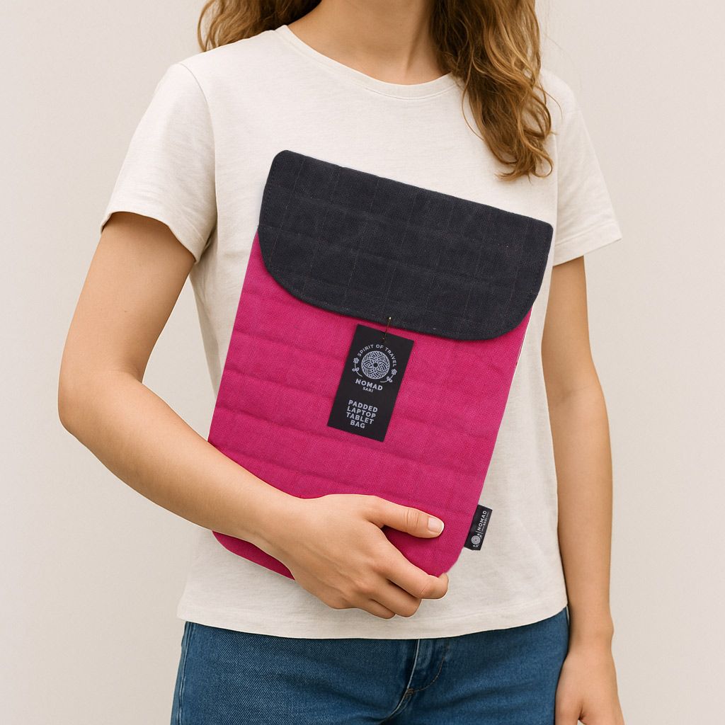 Gepolsterte Laptophülle - Shocking Pink - 14 oz