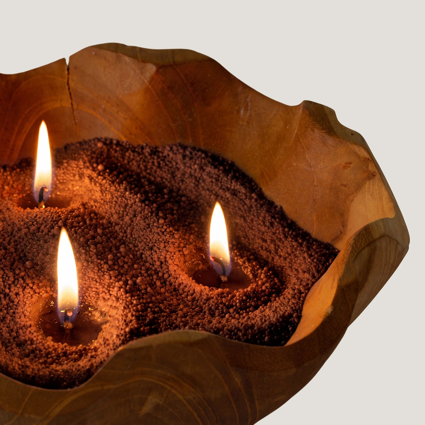 Vela perfumada de arena - Marrón Mocha - Cristal Carmesí - 300 g
