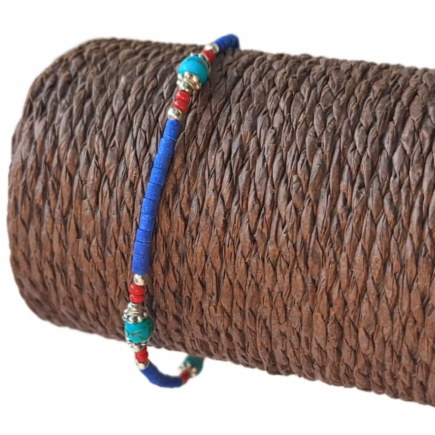 Pulsera Nepalesa Gema Extra Fina- Onix Azul